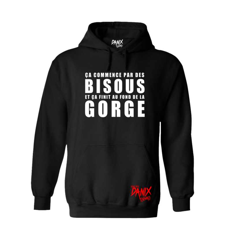 Sweat à capuche Ça commence par des bisous [DANIX CENSORED]